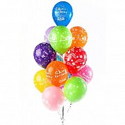 Фонтан из 15 шаров "С днём рождения"